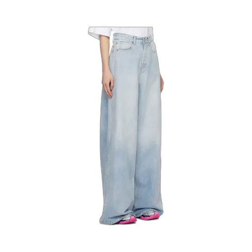 Wide-Leg Destroyed Jeans