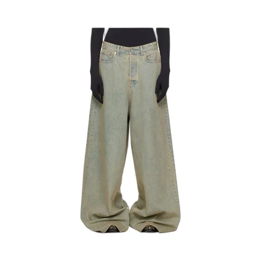 Faded Wide-Leg Jeans
