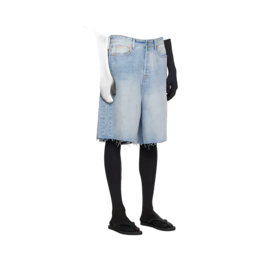 Wide-Leg Denim Shorts