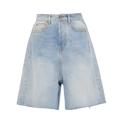 Wide-Leg Denim Shorts