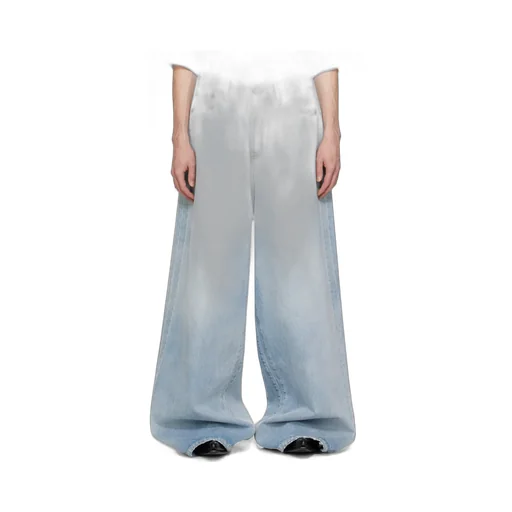 Wide-Leg Destroyed Jeans