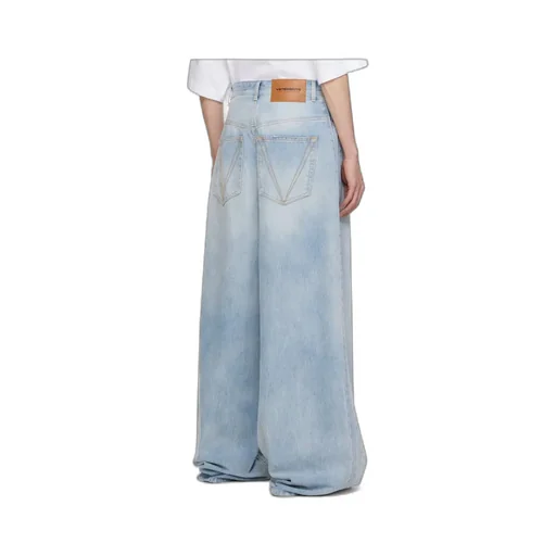 Wide-Leg Destroyed Jeans