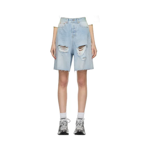 Destroyed Baggy Distressed Denim Shorts