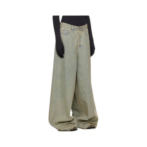 Faded Wide-Leg Jeans
