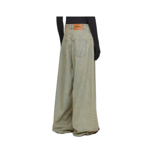 Faded Wide-Leg Jeans