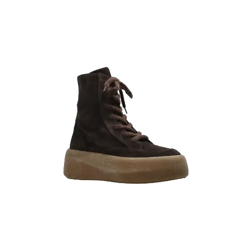 Round-Toe Lace-Up Ankle Boots