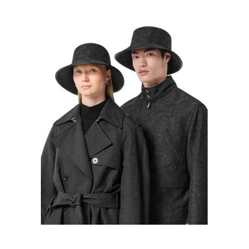 Barocco-Pattern Wide Brim Bucket Hat