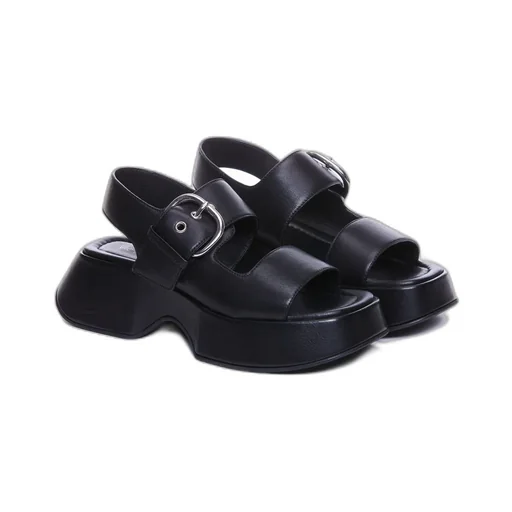 Chunky Buckle Platform Sandals