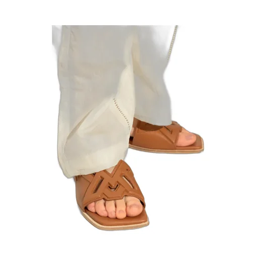 Logo-Debossed Square Open Toe Sandals