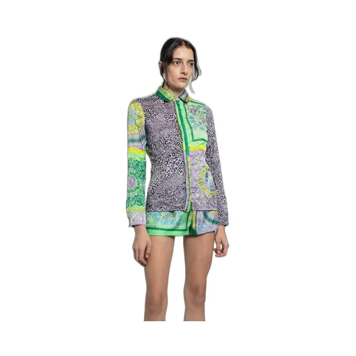 Barocco Patchwork Print Satin Shirt
