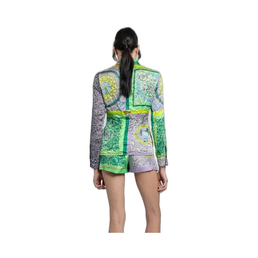 Barocco Patchwork Print Satin Shirt