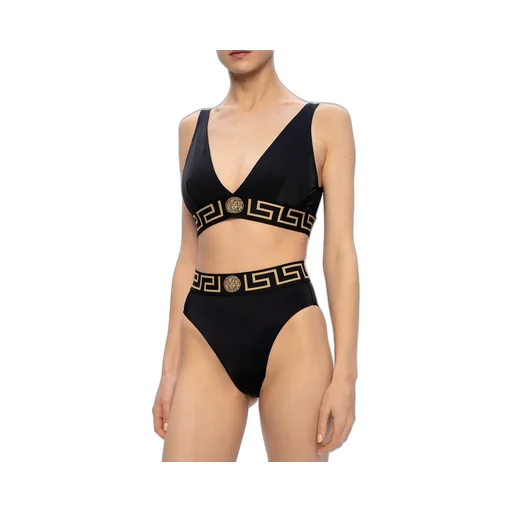Greca Border High-Waist Swim Briefs