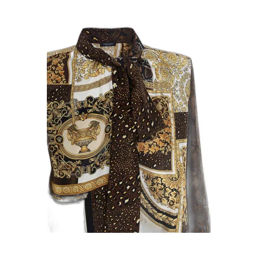 Printed Pussy-Bow Blouse