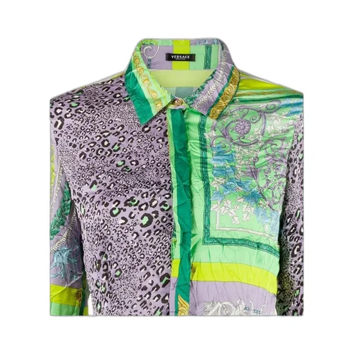 Barocco Patchwork Print Satin Shirt