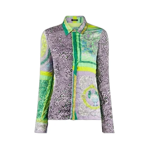 Barocco Patchwork Print Satin Shirt