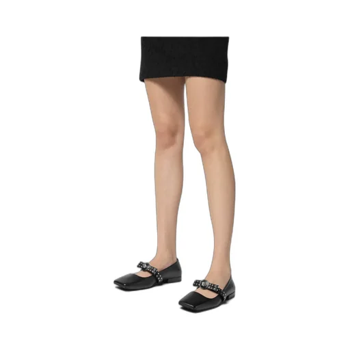 Gianni Ribbon Square-Toe Ballet Flats