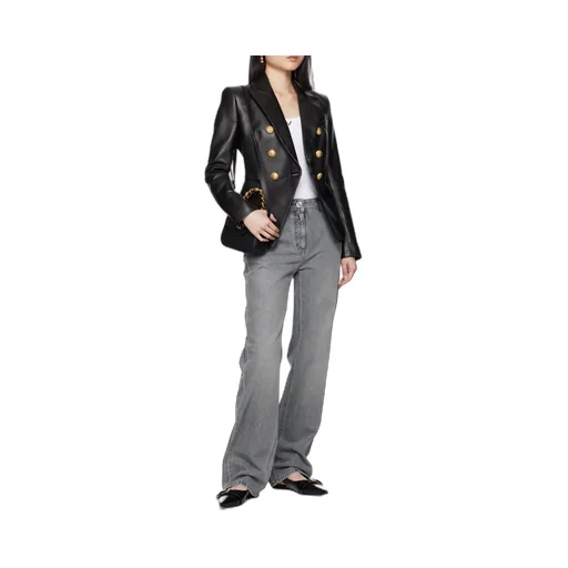 High-Waist Straight-Leg Jeans
