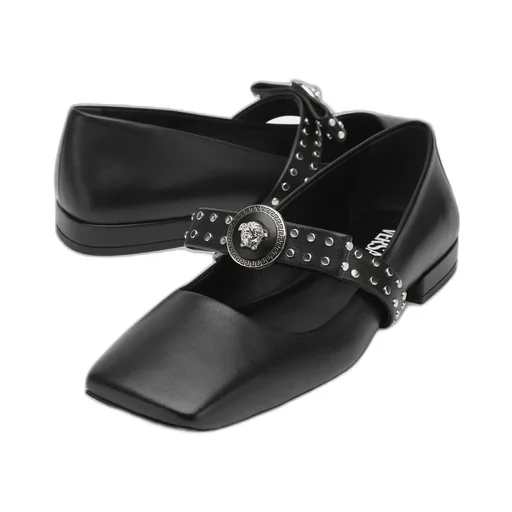 Gianni Ribbon Square-Toe Ballet Flats