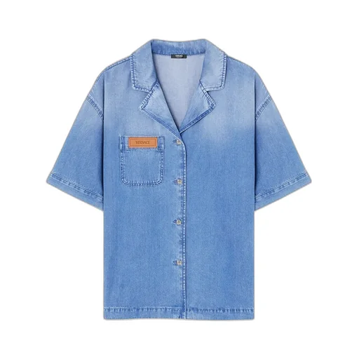 Short-Sleeved Denim Shirt