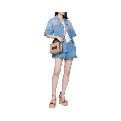 Short-Sleeved Denim Shirt