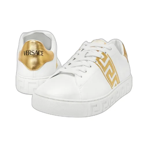 Greca Embroidered Low-Top Sneakers