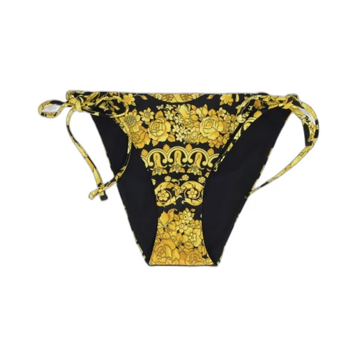 Graphic Printed Side-Tied Bikini Bottoms