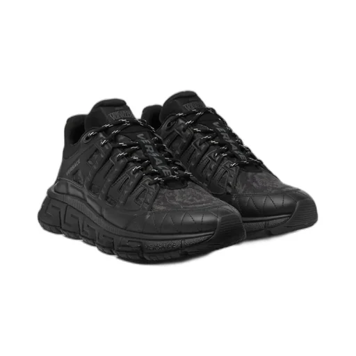 Trigreca Barocco-Jacquard Lace-Up Sneakers