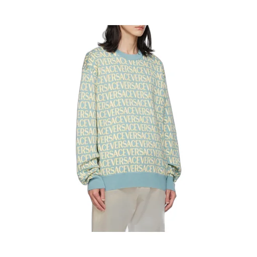 All-Over Logo Embroidered Crewneck Sweatshirt