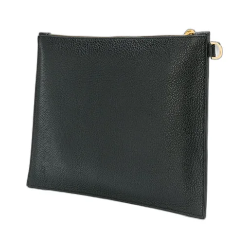 Embroidered Medusa Leather Clutch Bag