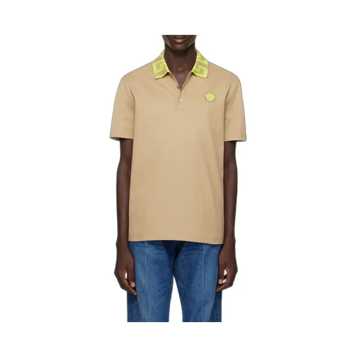 Medusa Embroidered Short Sleeved Polo Shirt