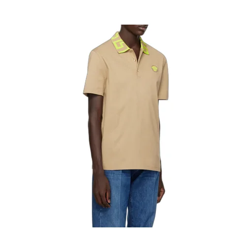 Medusa Embroidered Short Sleeved Polo Shirt