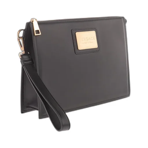 Metal Logo Zipper Handbag