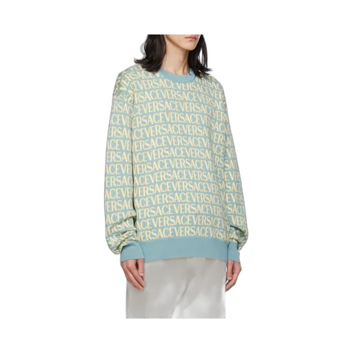 All-Over Logo Embroidered Crewneck Sweatshirt