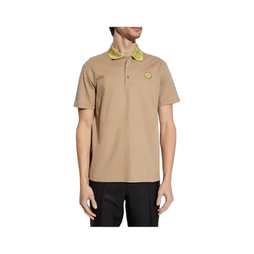 Medusa Embroidered Short Sleeved Polo Shirt