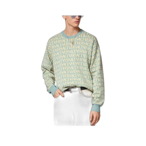 All-Over Logo Embroidered Crewneck Sweatshirt