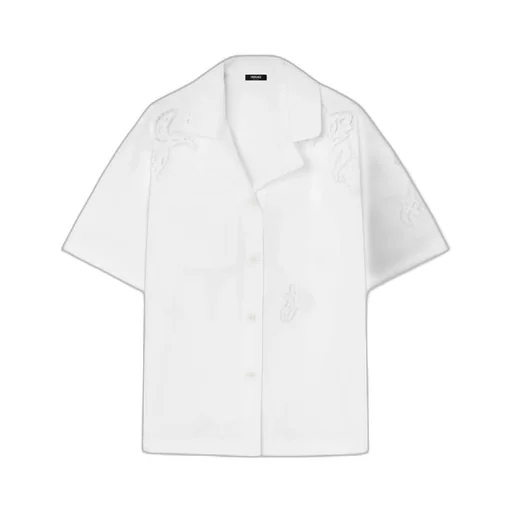 Sangallo-Embroidered Short-Sleeved Shirt