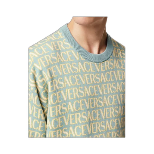 All-Over Logo Embroidered Crewneck Sweatshirt