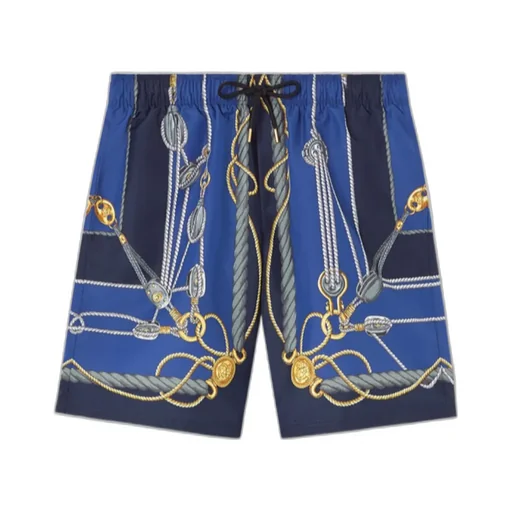 Nautical-Printed Drawstring Swim Shorts