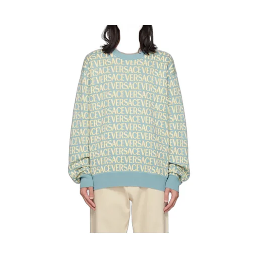 All-Over Logo Embroidered Crewneck Sweatshirt
