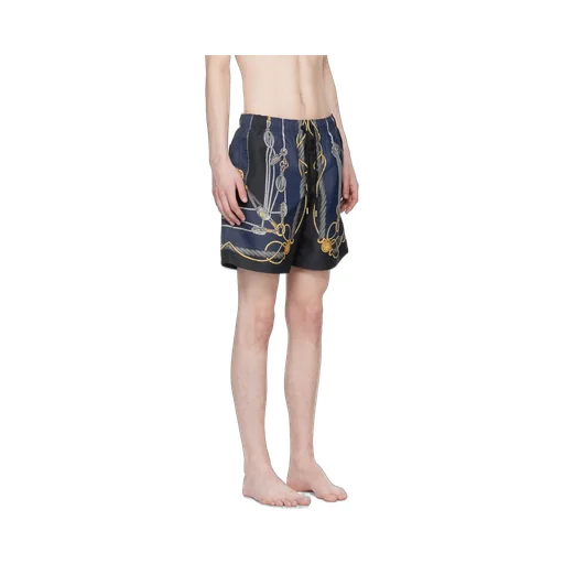 Nautical-Printed Drawstring Swim Shorts