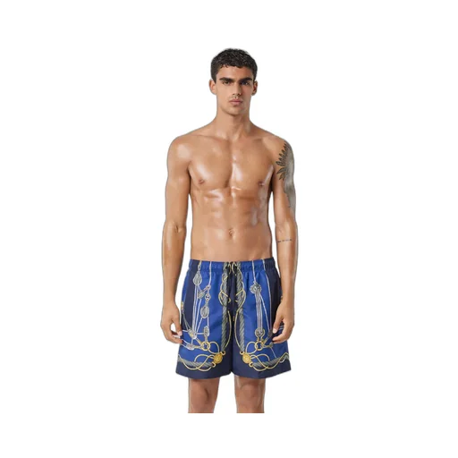 Nautical-Printed Drawstring Swim Shorts