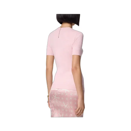 Medusa-Plaque Short-Sleeved Knitted Top