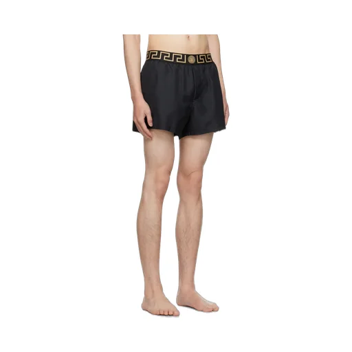 Greca Border Elasticated Waistband Swim Shorts