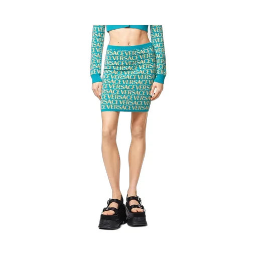 Allover Logo-Jacquard Knitted Mini Skirt