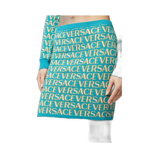 Allover Logo-Jacquard Knitted Mini Skirt