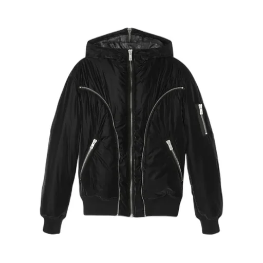 Zip-Detailed Hooded Puffer Jacket