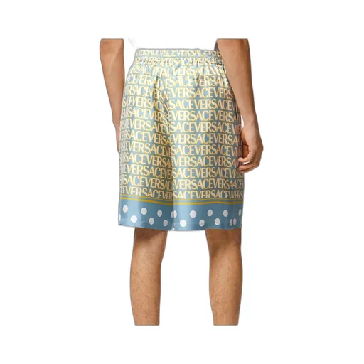 All-Over Logo Printed Knee-Length Shorts