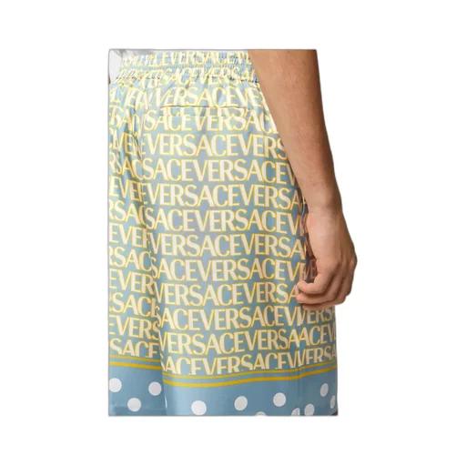 All-Over Logo Printed Knee-Length Shorts