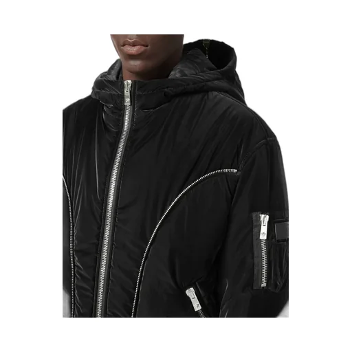 Zip-Detailed Hooded Puffer Jacket