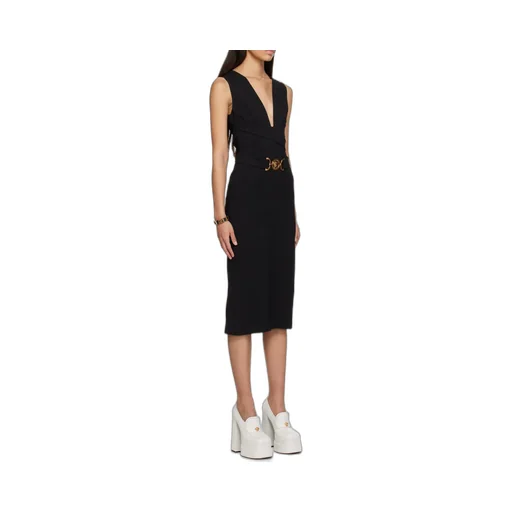 V-Neck Sleeveless Midi Dress